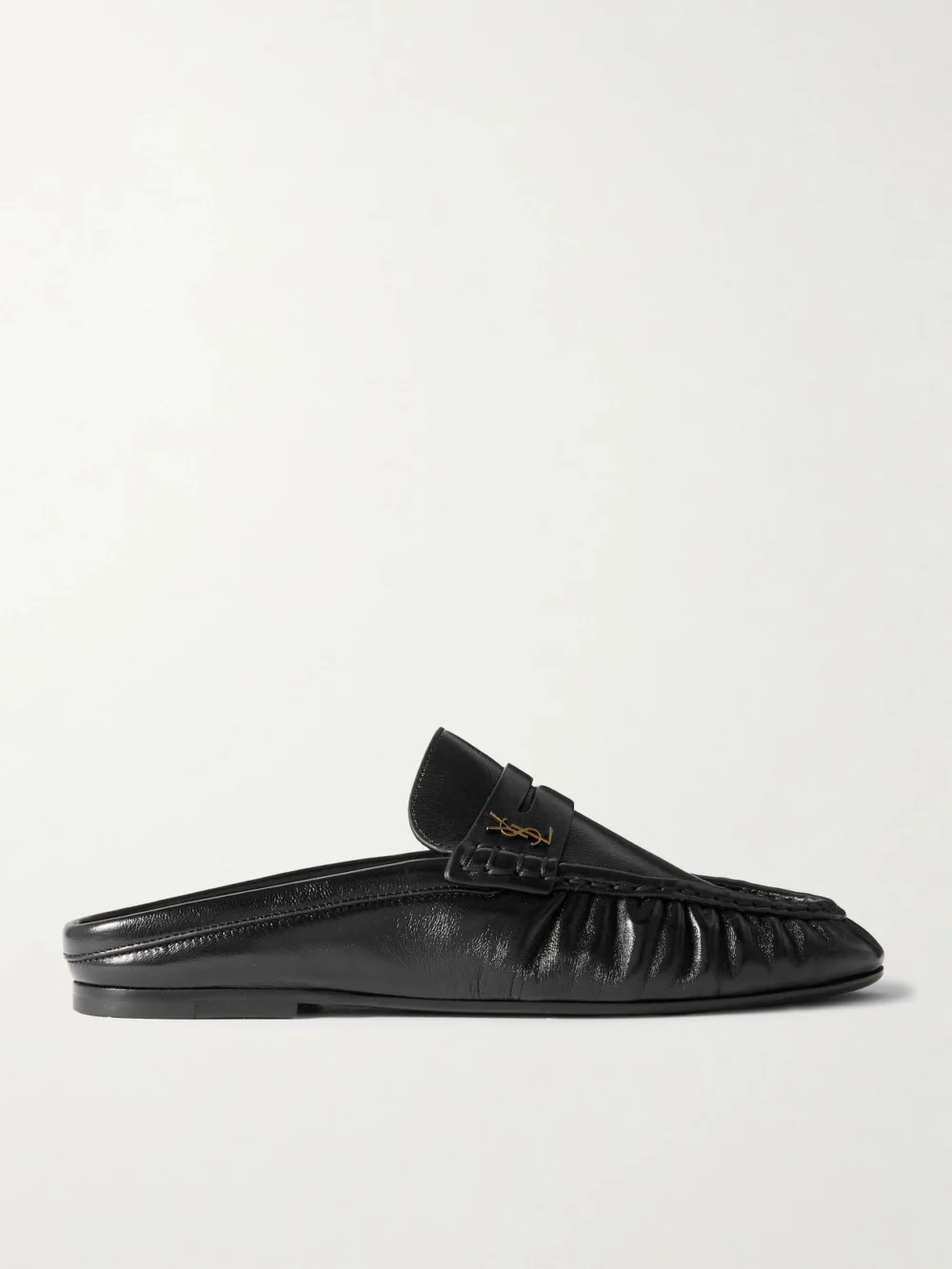 Saint Laurent Le Loafer Cassandre-embellished Mules in black