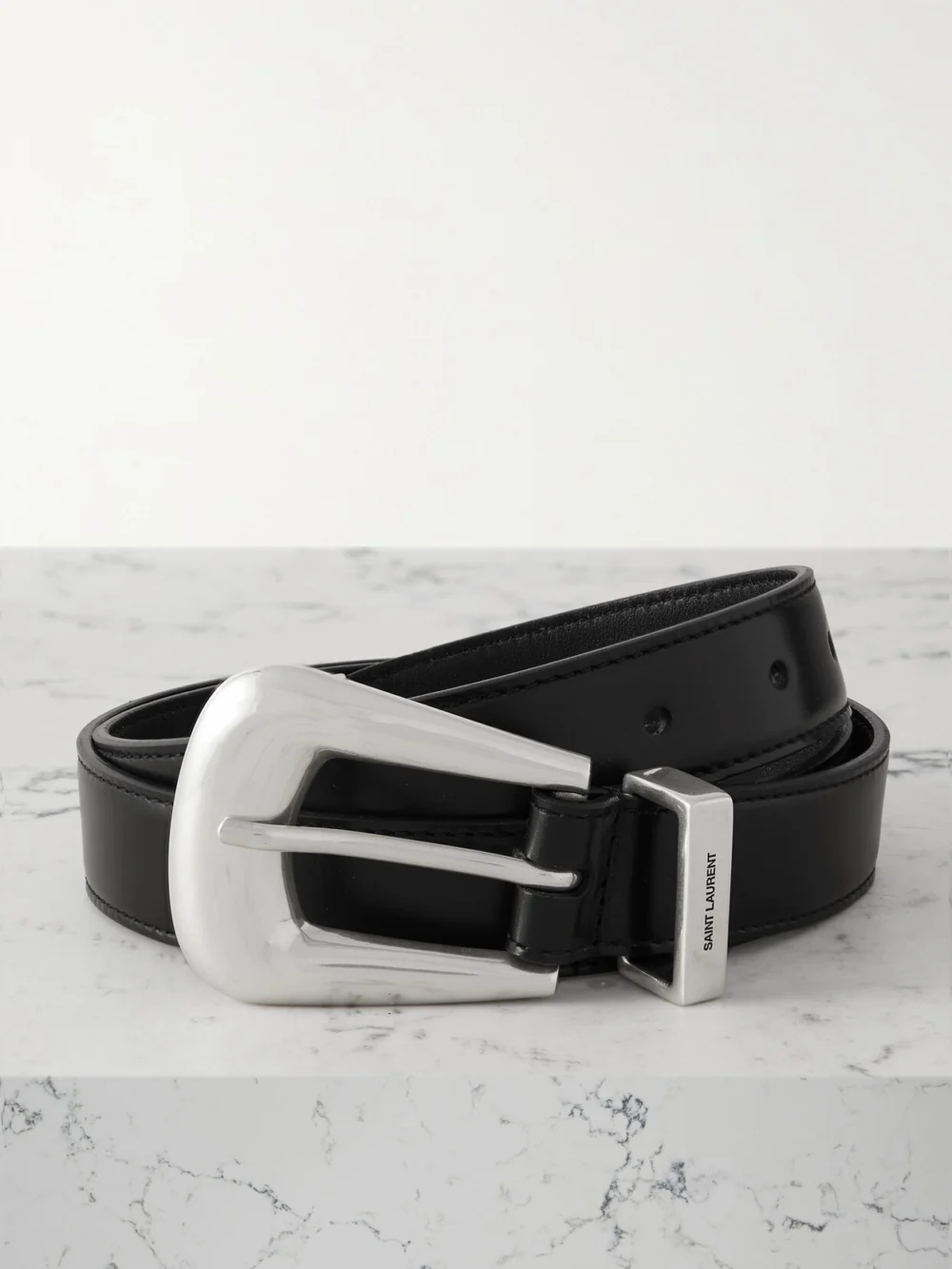 Saint Laurent Leather Belt in black
