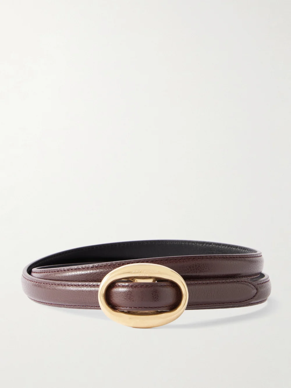 Saint Laurent Leather Belt in grape