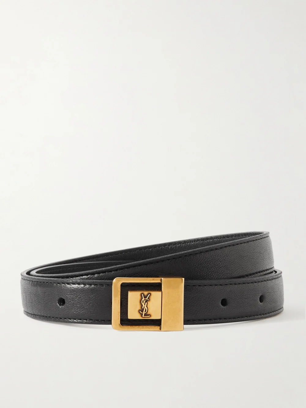 Saint Laurent Leather Waist Belt in black