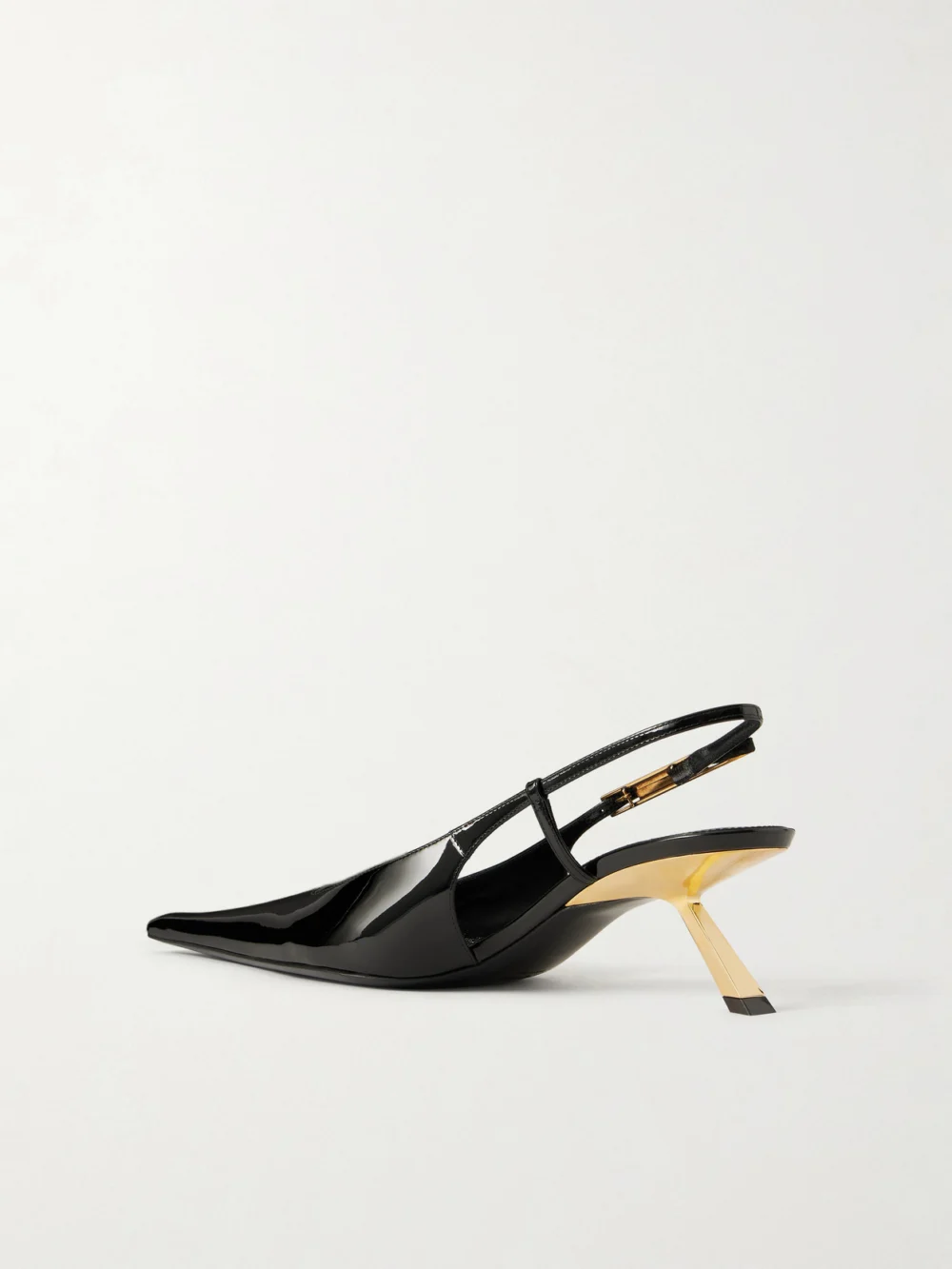 Back view of the Saint Laurent Lee Patent-leather Slingback Pumps