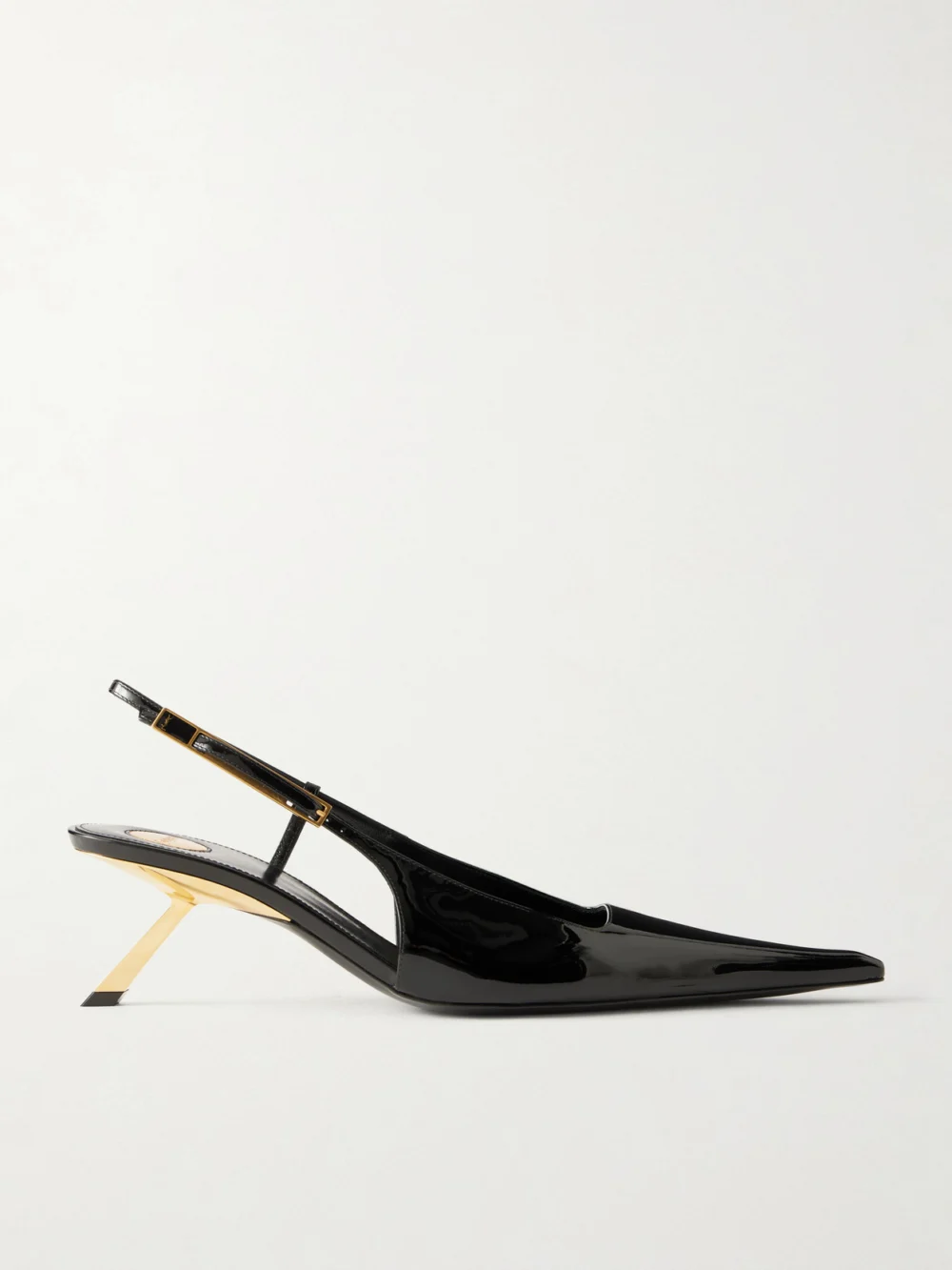 Saint Laurent Lee Patent-leather Slingback Pumps in black