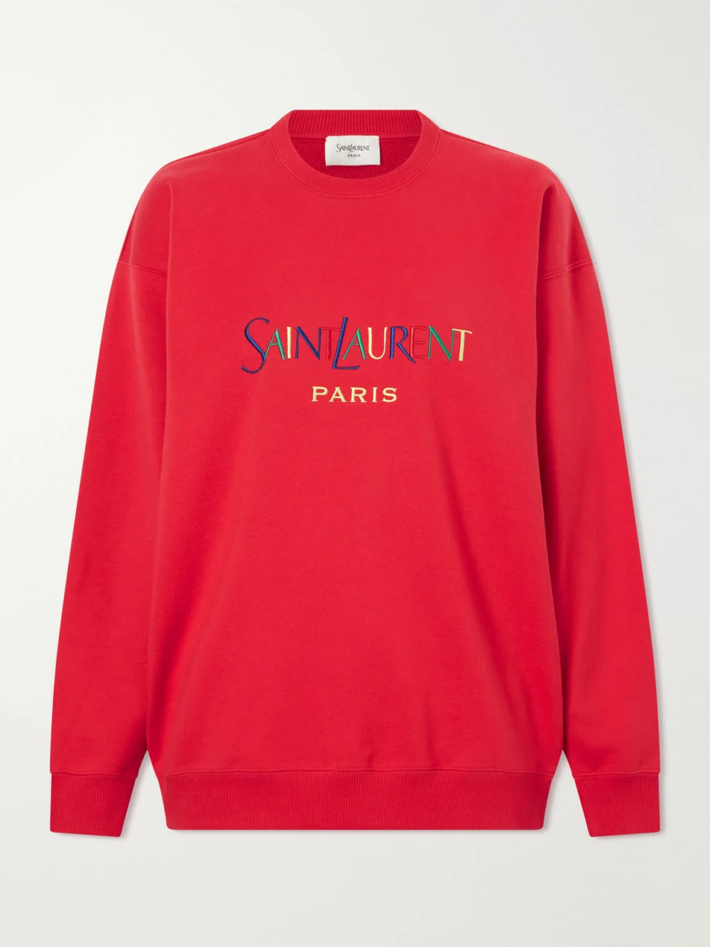 Saint Laurent Logo-embroidered Cotton-fleece Sweatshirt