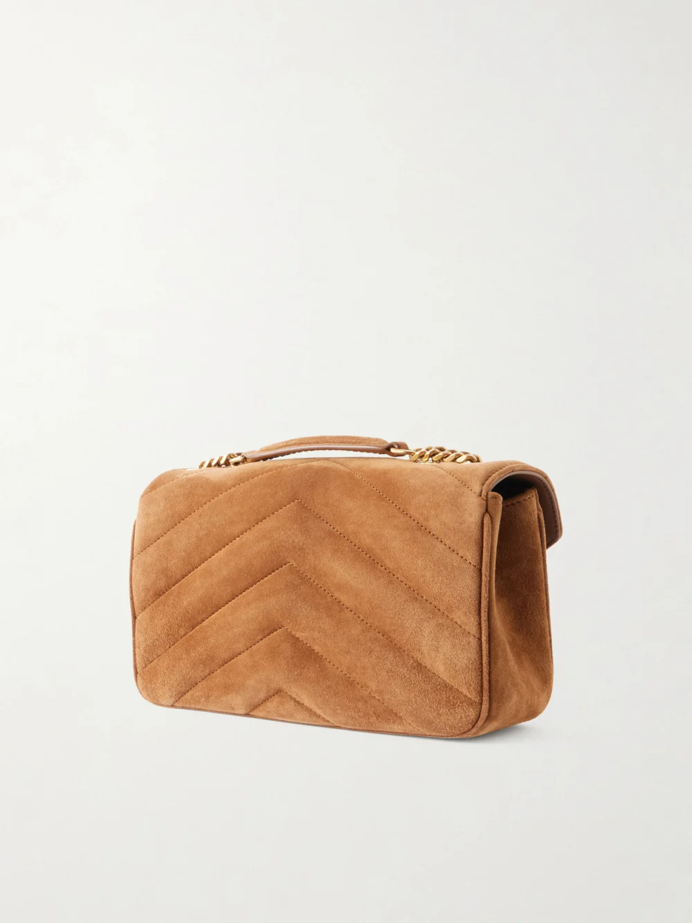 Back view of the Saint Laurent Lou Lou Small Suede Leather Shoulder Bag