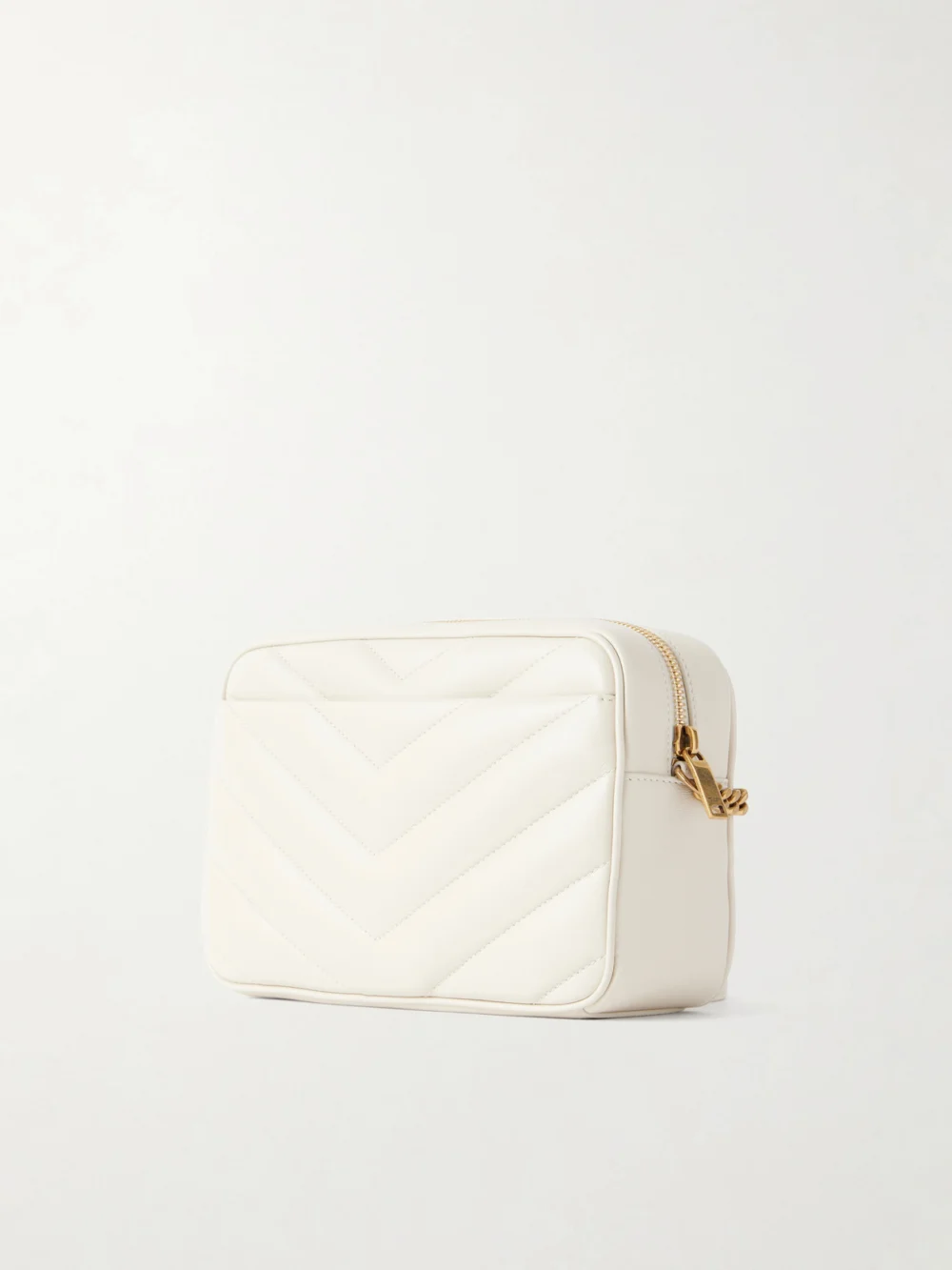 Back view of the Saint Laurent Loulou Cassandre-embellished Matelassé Leather Shoulder Bag