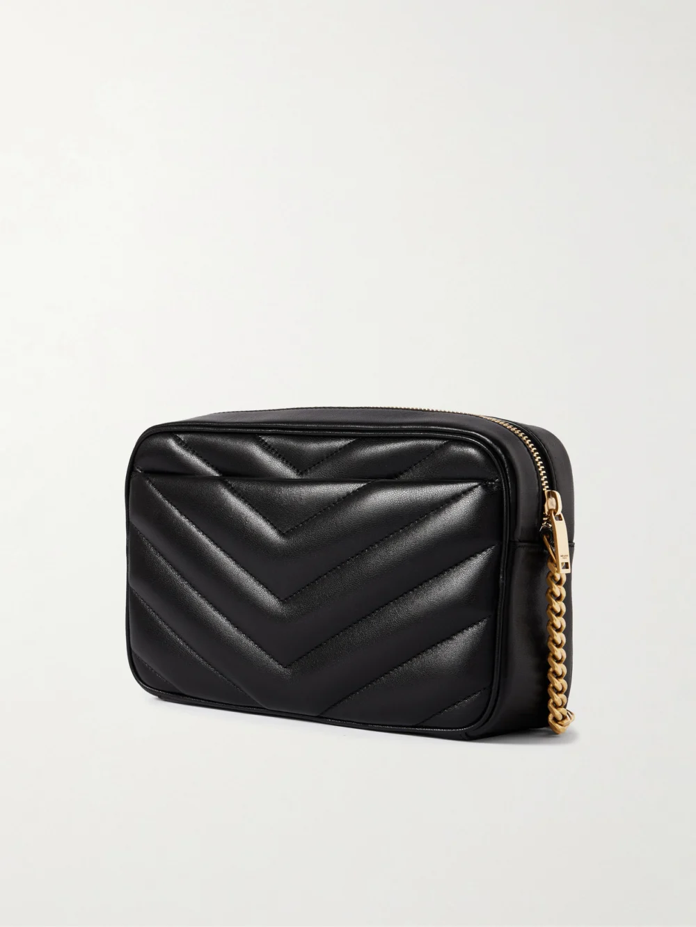 Back view of the Saint Laurent Loulou Cassandre-embellished Matelassé Textured-leather Shoulder Bag
