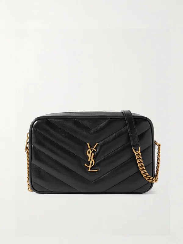 Saint Laurent Loulou Cassandre-embellished Matelassé Textured-leather Shoulder Bag