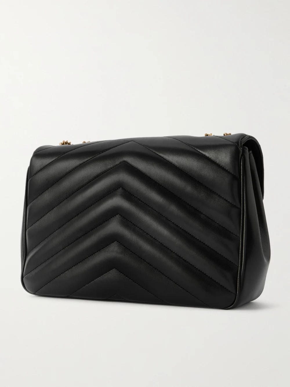 Back view of the Saint Laurent Loulou Large Matelassé Leather Shoulder Bag