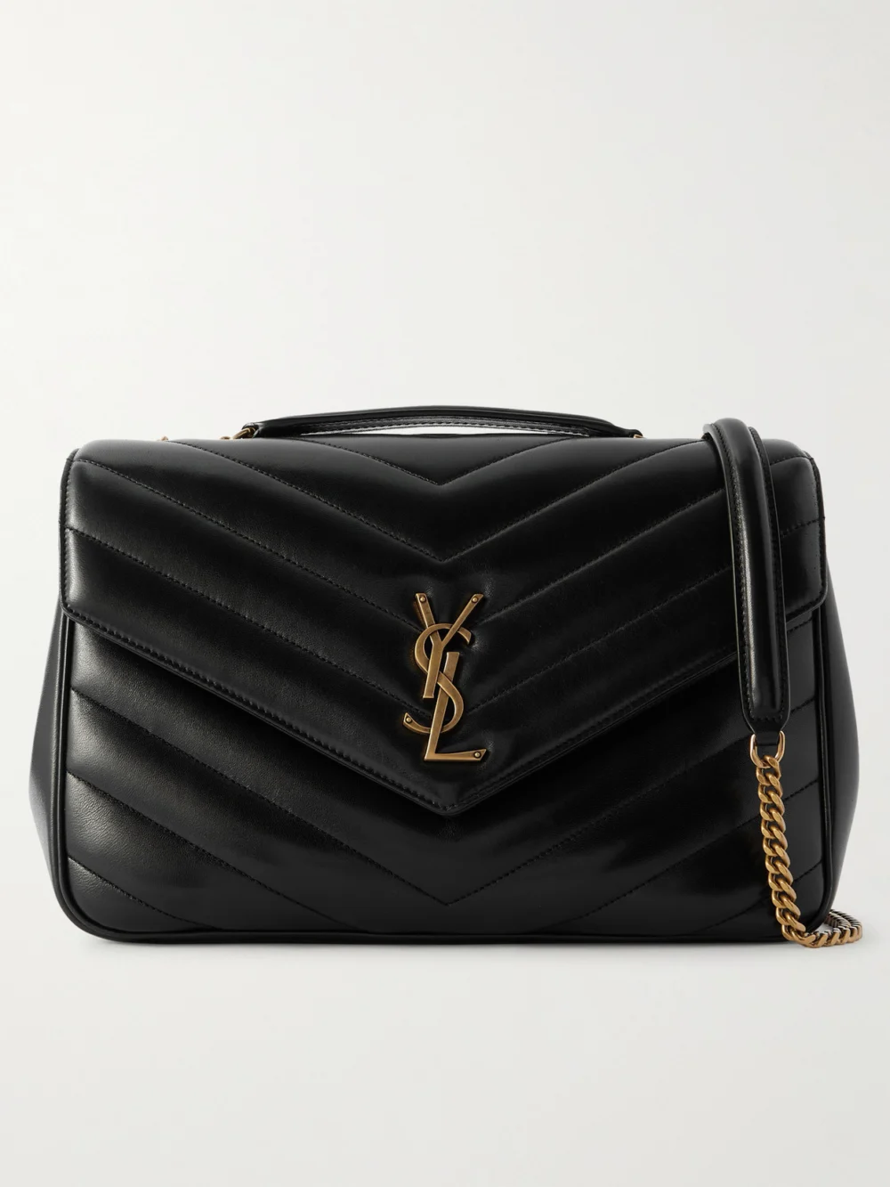 Saint Laurent Loulou Large Matelassé Leather Shoulder Bag in black