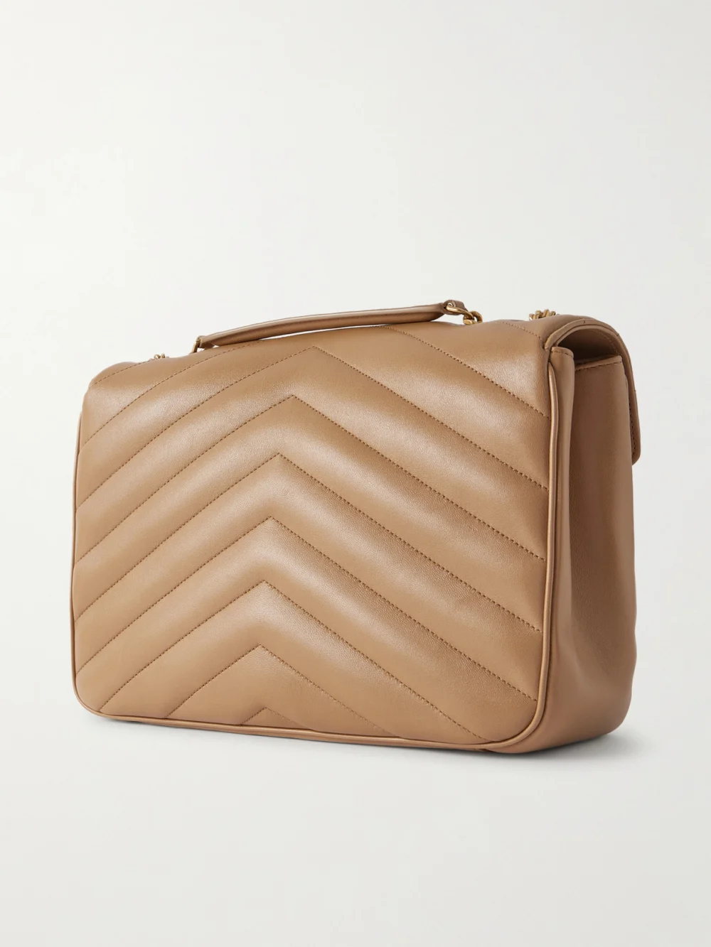 Back view of the Saint Laurent Loulou Large Matelassé Leather Shoulder Bag