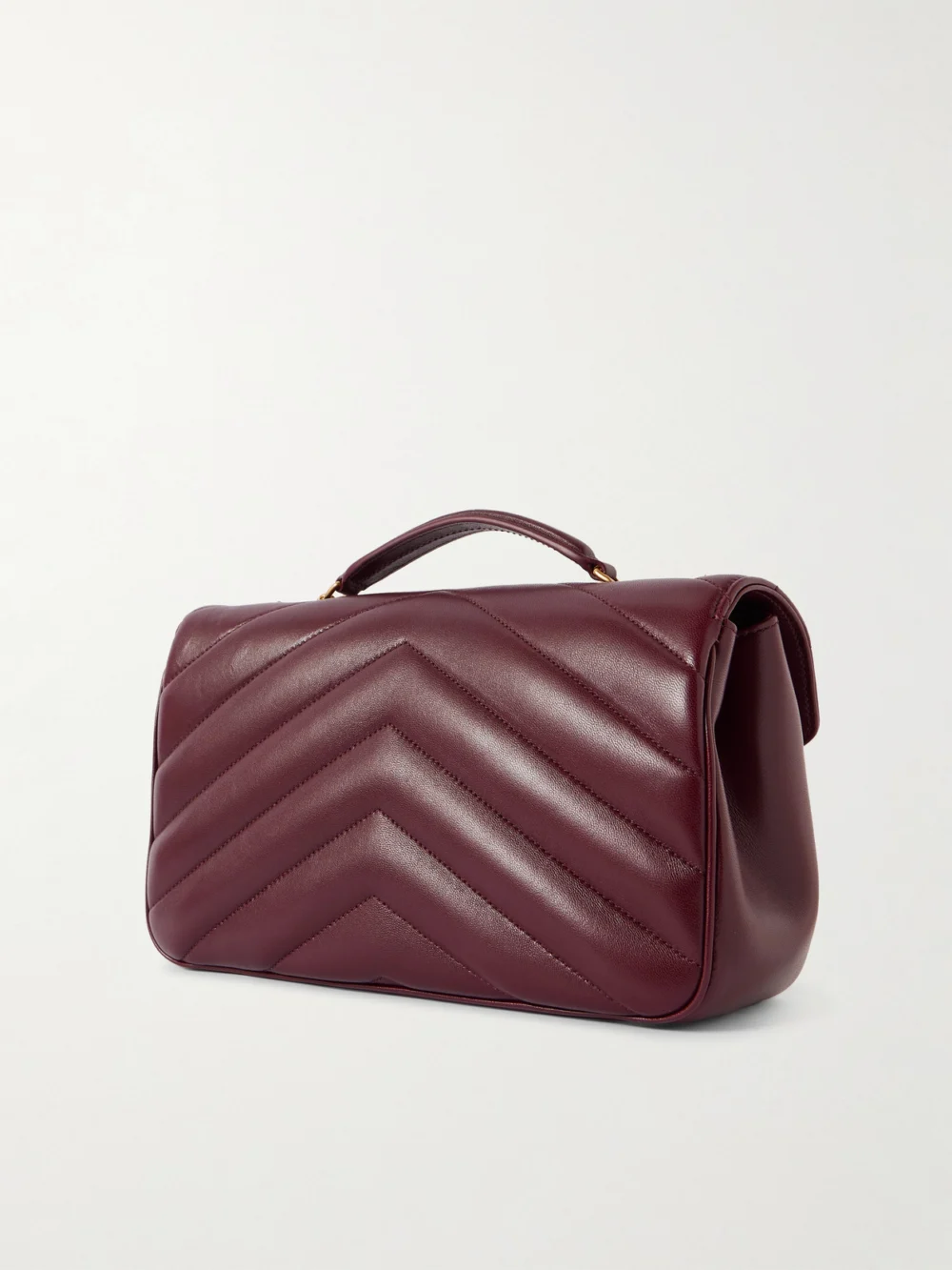 Back view of the Saint Laurent Loulou Matelassé Leather Shoulder Bag