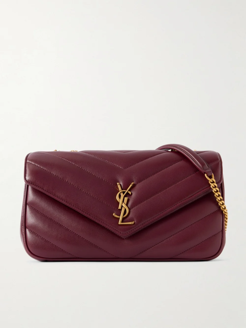 Saint Laurent Loulou Matelassé Leather Shoulder Bag in red