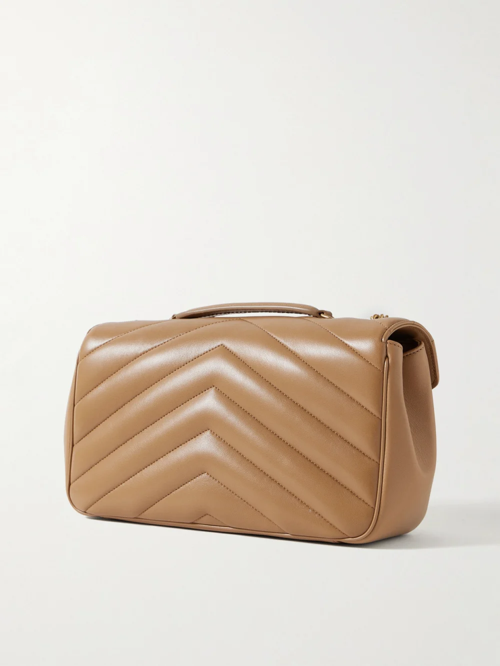 Back view of the Saint Laurent Loulou Matelassé Leather Shoulder Bag