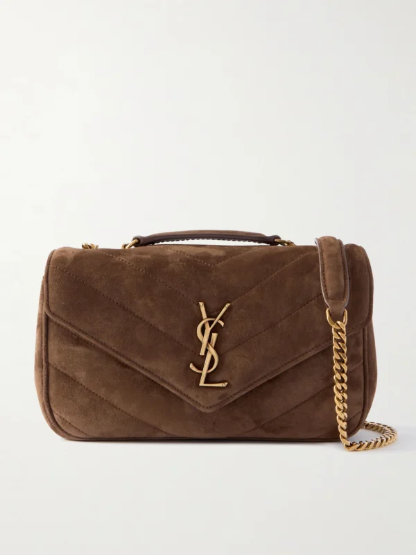 Saint Laurent Loulou Matelassé Suede Shoulder Bag