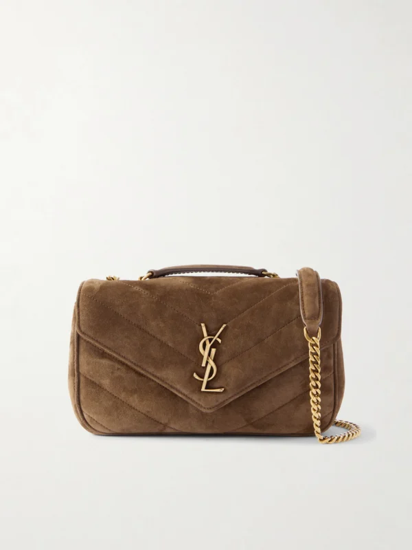 Saint Laurent Loulou Matelassé Suede Shoulder Bag