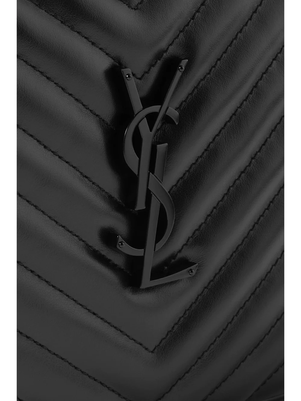 Close-up detail of the Saint Laurent Loulou Medium Matelassé Leather Shoulder Bag