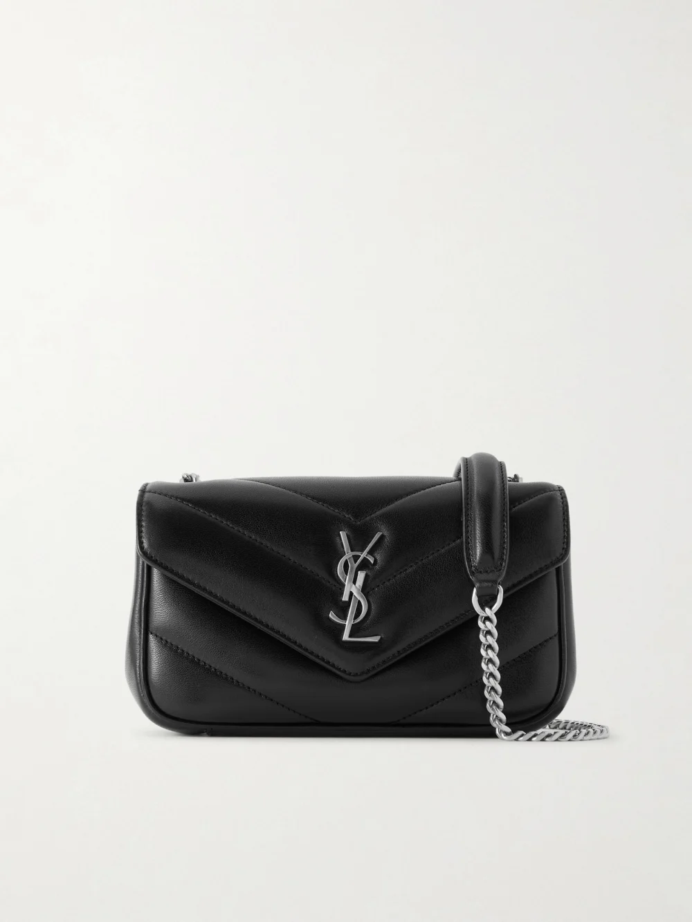 Saint Laurent Loulou Mini Matelassé Leather Shoulder Bag in black