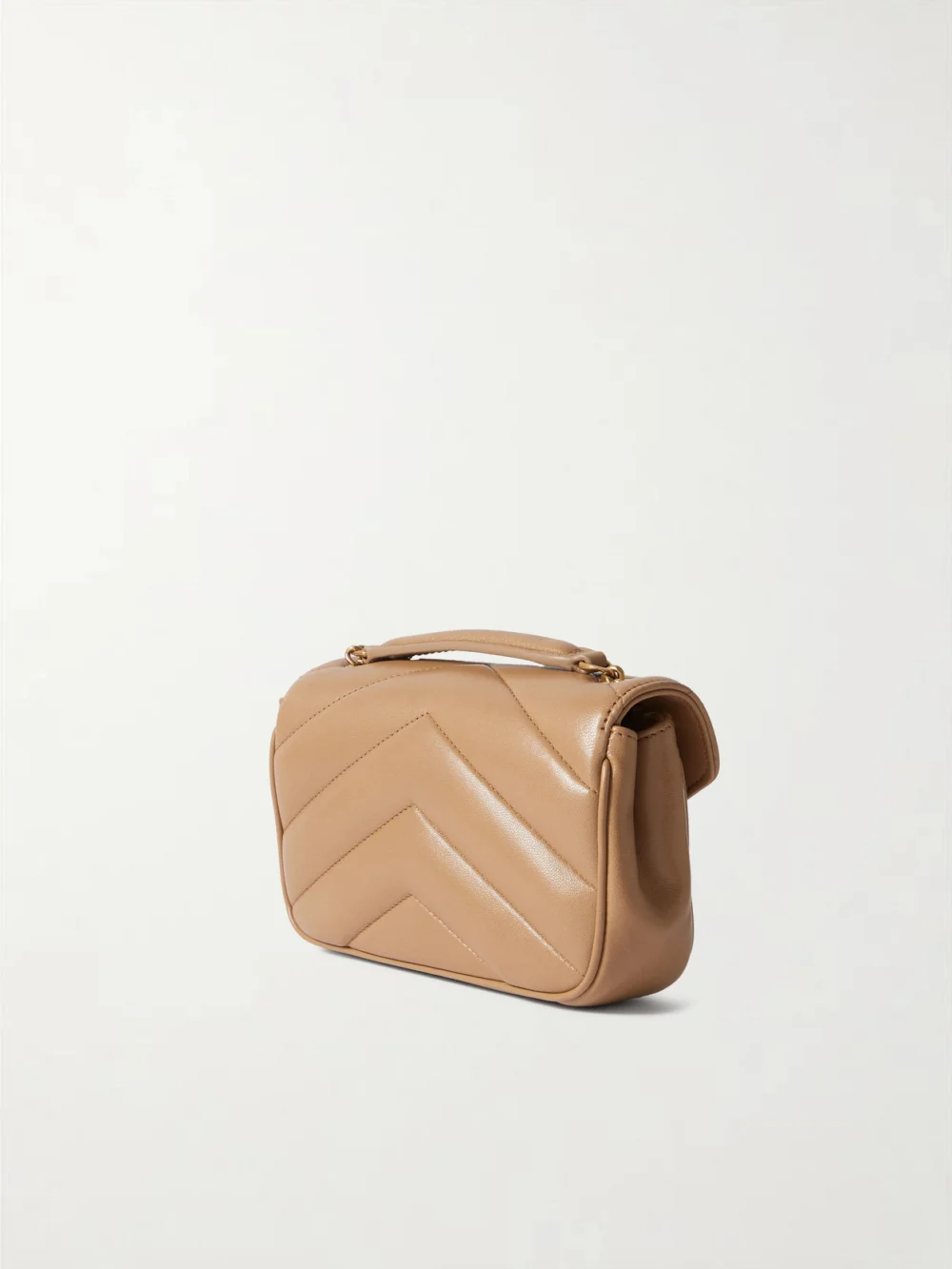 Back view of the Saint Laurent Loulou Mini Matelassè Leather Shoulder Bag