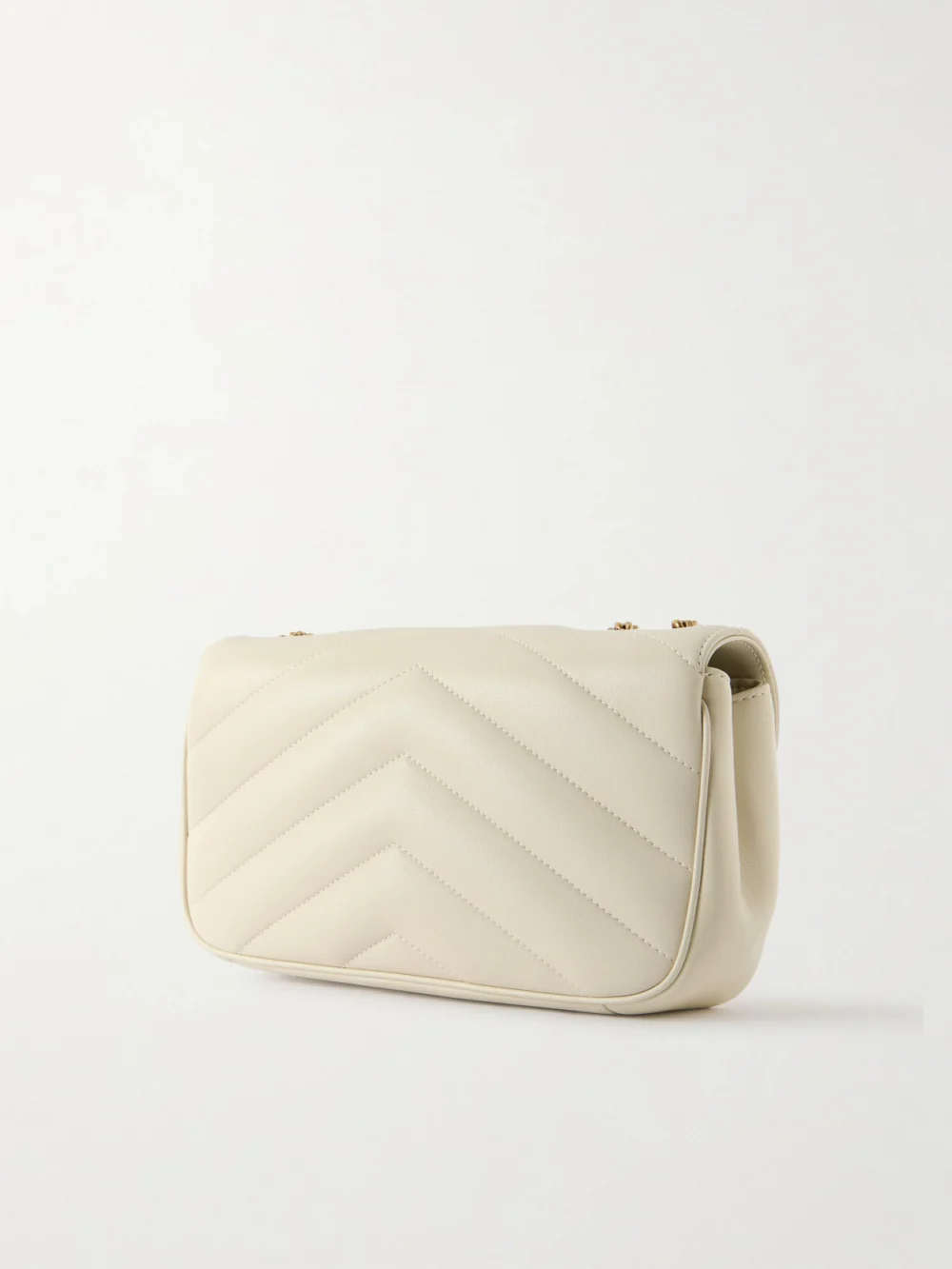 Back view of the Saint Laurent Loulou Small Matelassé Leather Shoulder Bag