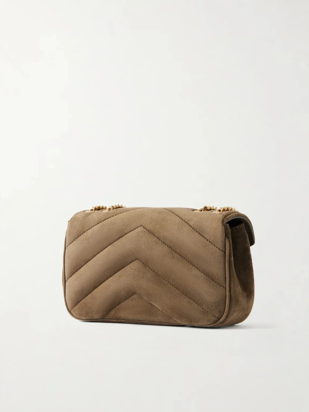 Back view of the Saint Laurent Loulou Suede Shoulder Bag