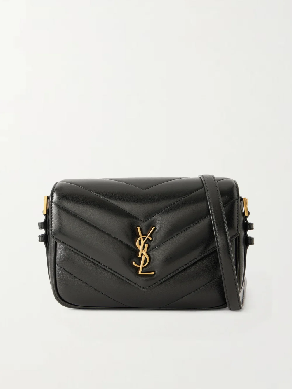 Saint Laurent Loulou Toy Matelassé Leather Shoulder Bag in black