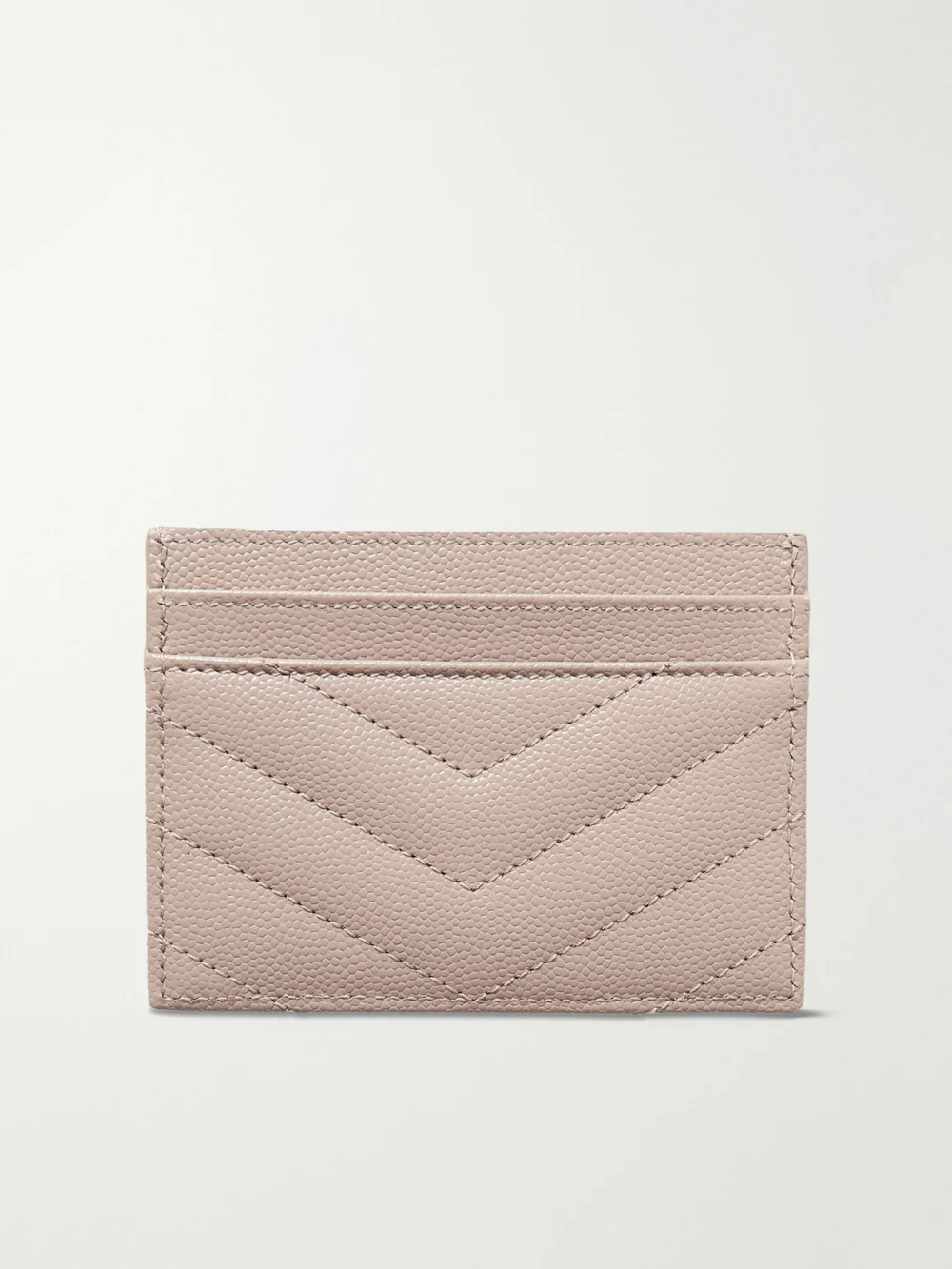 Back view of the Saint Laurent Monogramme Quilted Textured-leather Cardholder