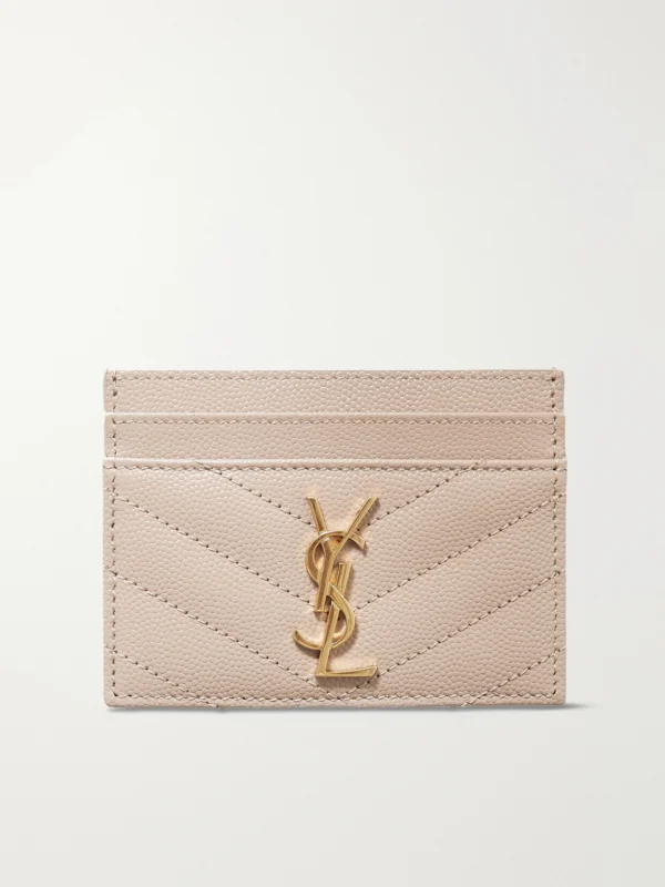 Saint Laurent Monogramme Quilted Textured-leather Cardholder