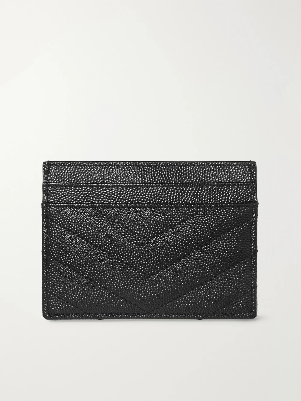 Back view of the Saint Laurent Monogramme Quilted Textured-leather Cardholder