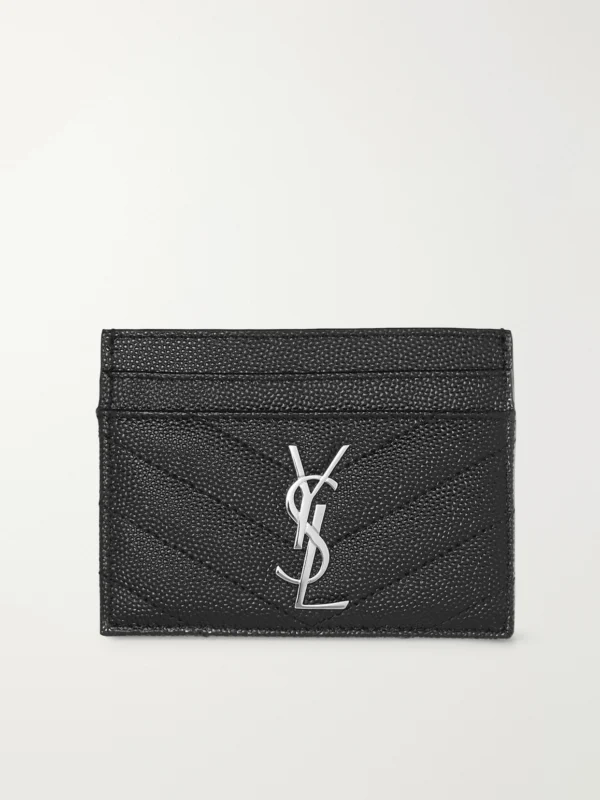 Saint Laurent Monogramme Quilted Textured-leather Cardholder