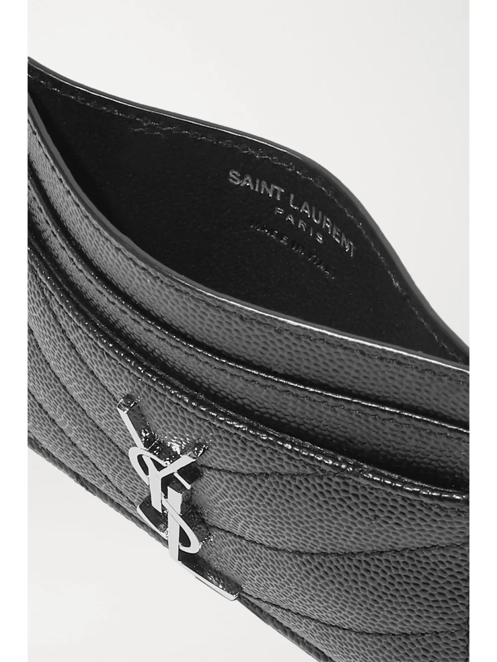 Saint Laurent Monogramme Quilted Textured-leather Cardholder, styled view