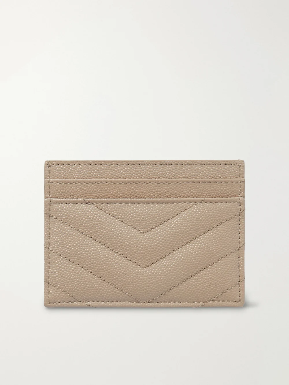 Back view of the Saint Laurent Monogramme Quilted Textured-leather Cardholder