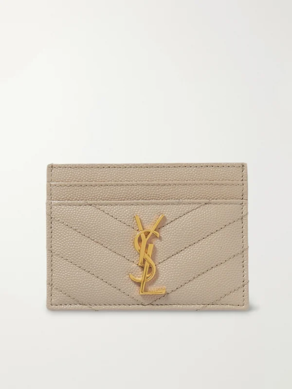 Saint Laurent Monogramme Quilted Textured-leather Cardholder