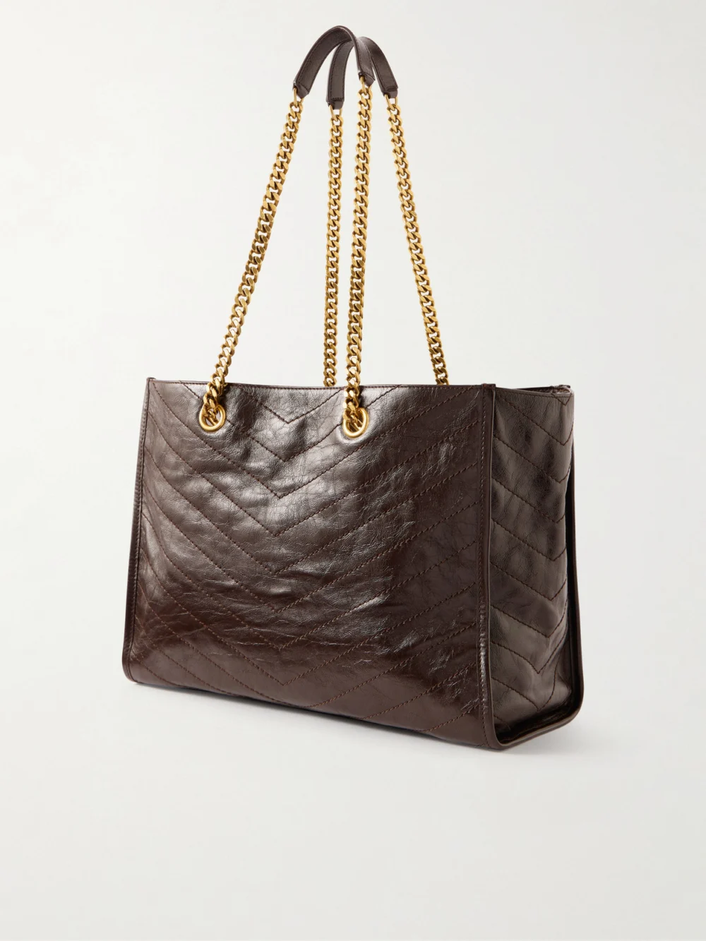 Back view of the Saint Laurent Niki Crinkled-leather Tote