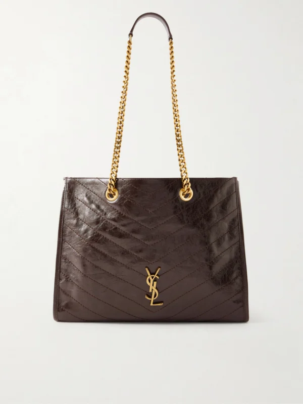 Saint Laurent Niki Crinkled-leather Tote