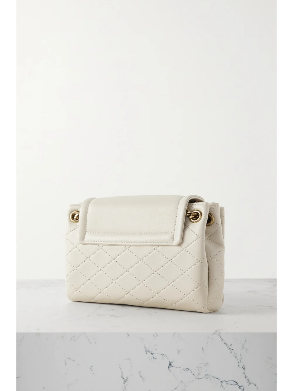 Back view of the Saint Laurent Nolita Mini Quilted Leather Shoulder Bag