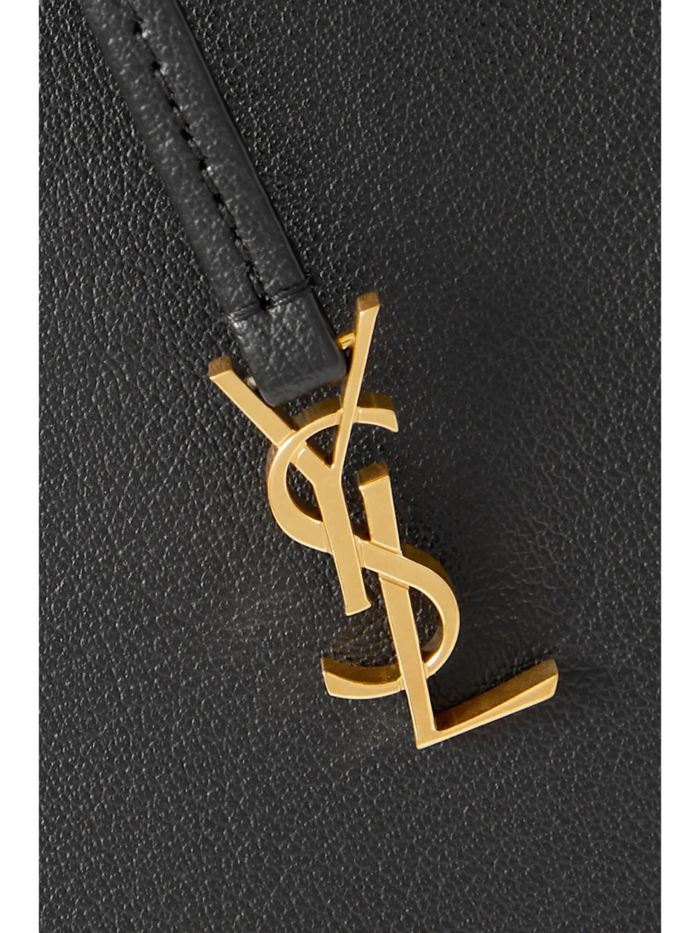 Close-up detail of the Saint Laurent North/south Leather Tote