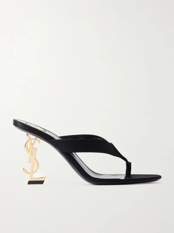 Saint Laurent Opyum Embellished Satin Sandals