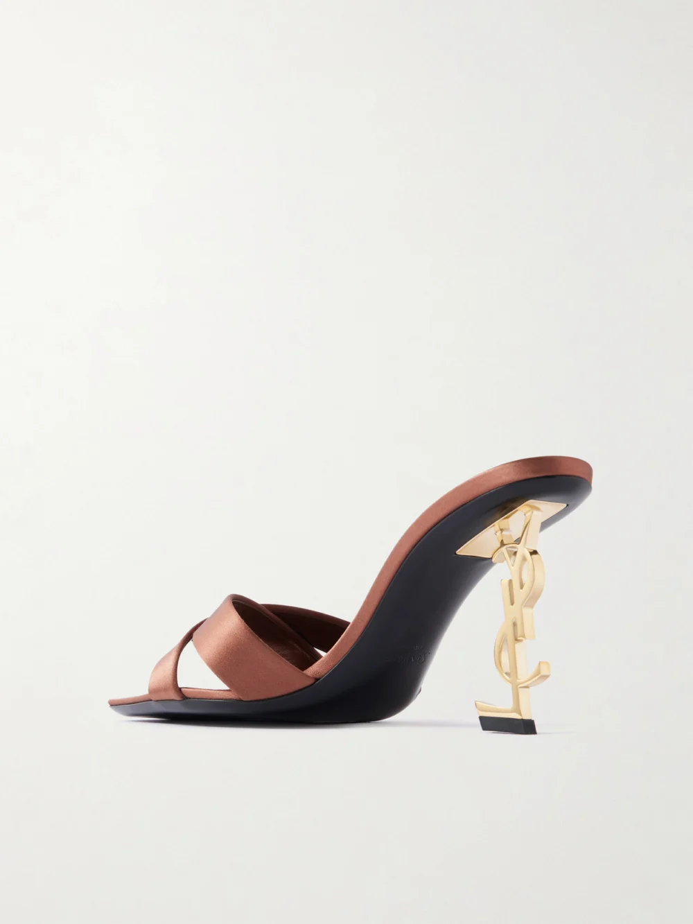 Back view of the Saint Laurent Opyum Satin Mules
