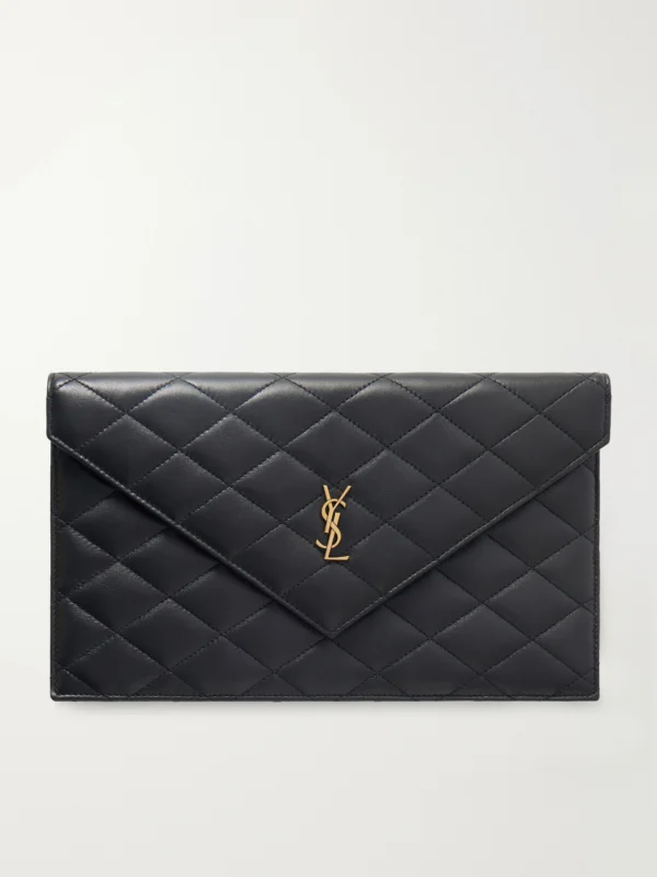 Saint Laurent Paris Matelassé Leather Pouch