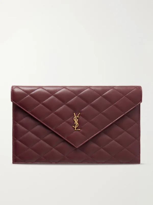 Saint Laurent Paris Matelassé Leather Pouch