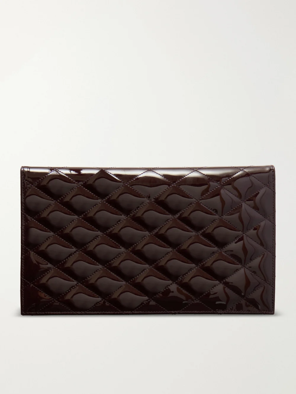 Back view of the Saint Laurent Paris Matelassé Patent-leather Clutch