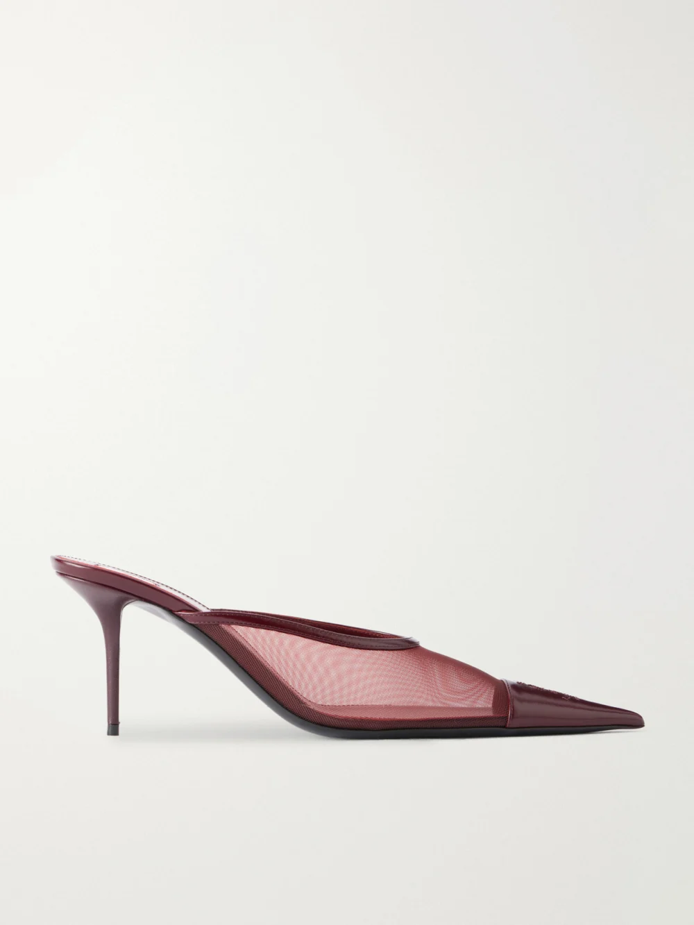 Saint Laurent Renée 75 Cassandre-embroidered Leather-trimmed Mesh Pumps in eu 37.5