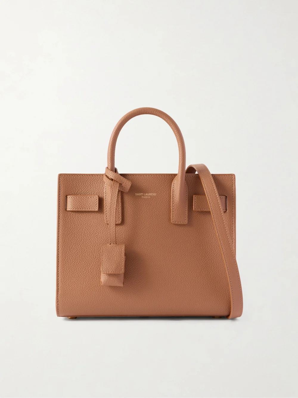 Saint Laurent Sac De Jour Nano Textured-leather Tote in brown