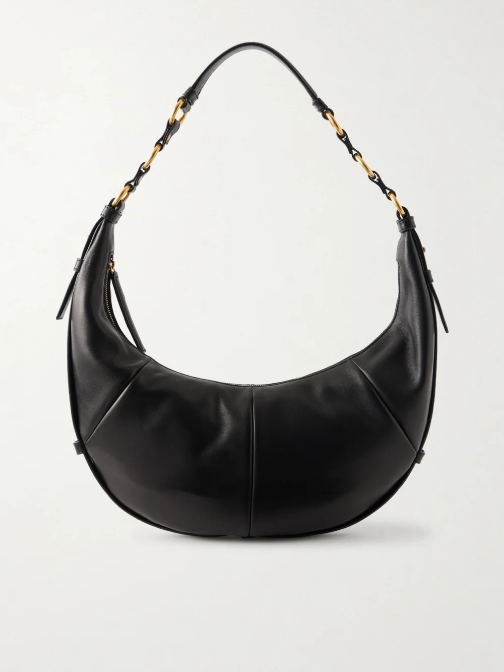 Saint Laurent Saharienne Leather Shoulder Bag in black