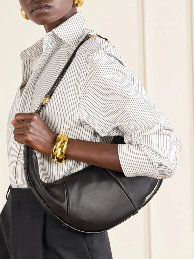 Saint Laurent Saharienne Leather Shoulder Bag