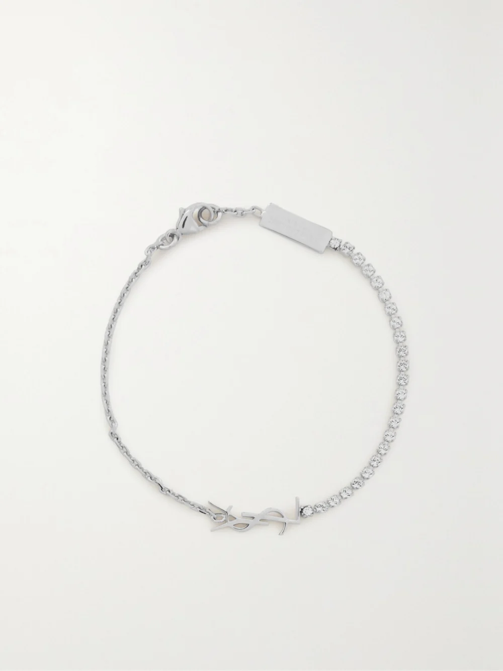 Saint Laurent Silver-tone Crystal Bracelet in m