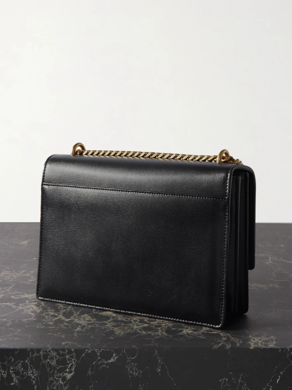 Back view of the Saint Laurent Sunset Medium Leather Shoulder Bag