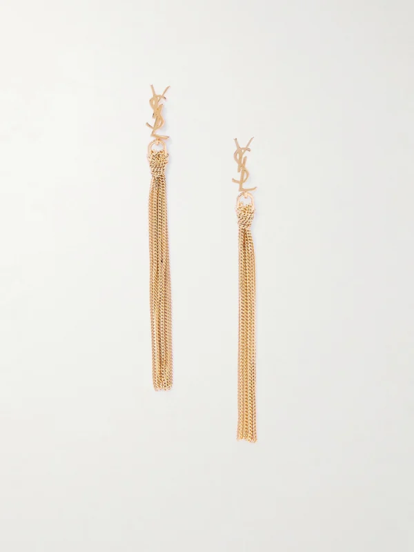 Saint Laurent Tassel Gold-tone Earrings