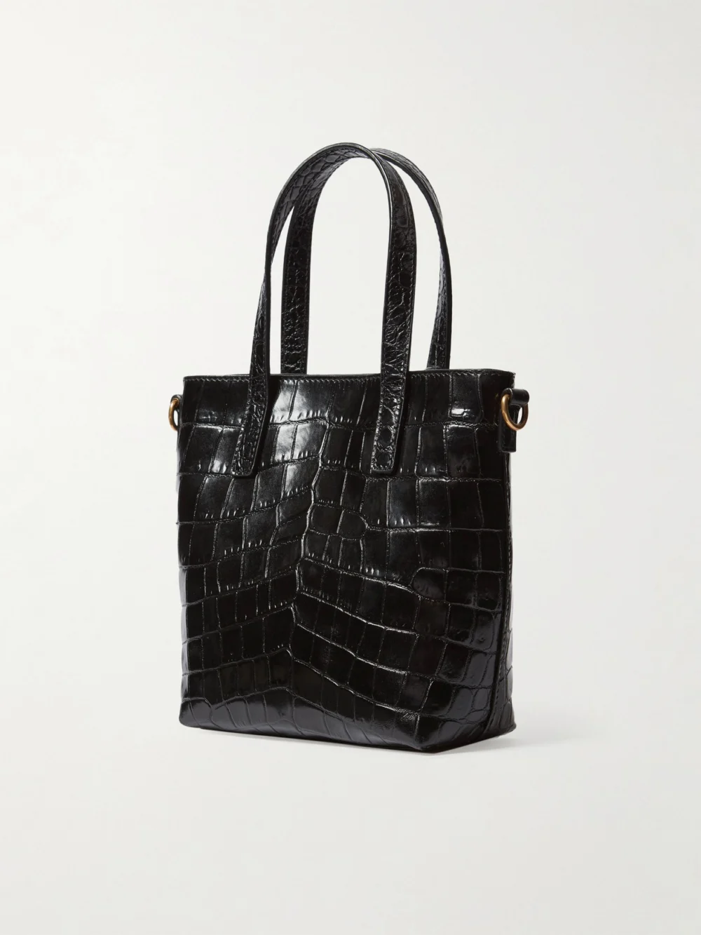 Back view of the Saint Laurent Toy Mini Croc-effect Leather Tote