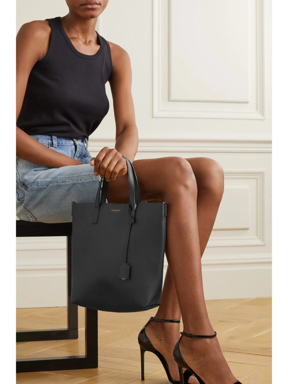 Saint Laurent Toy North/south Leather Tote, styled view